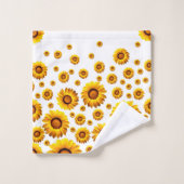 Schöne gelbe Blumen Badhandtuch Set (Waschlappen)