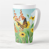 Schöne gelbe Blumen Blauer Himmel und Schmetterlin Milchtasse (Rechte Ecke)