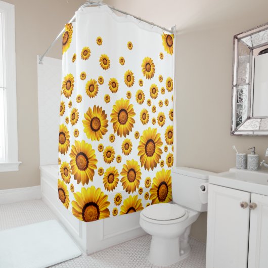 Schöne gelbe Blumen Duschvorhang (Beispiel)