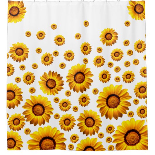 Schöne gelbe Blumen Duschvorhang (Vorderseite)