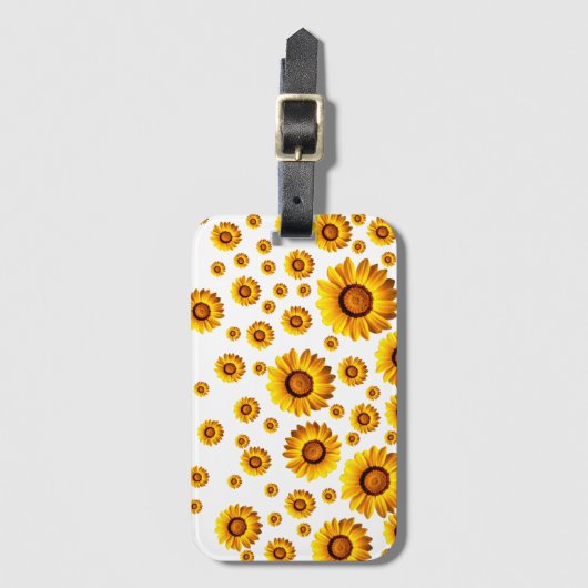 Schöne gelbe Blumen Gepäckanhänger (Vorderseite Vertikal)