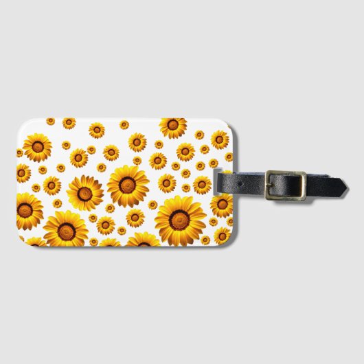 Schöne gelbe Blumen Gepäckanhänger (Vorderseite (Horizontal))