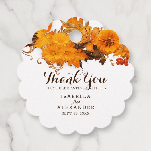 Schöne gelbe Blumen Geschenkanhänger (Rückseite)