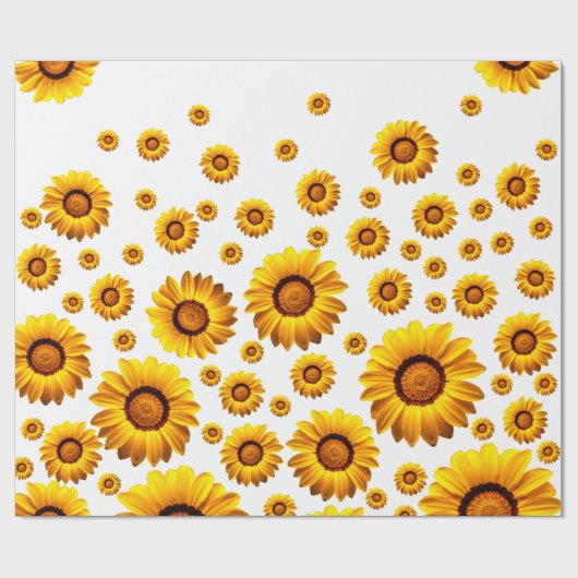 Schöne gelbe Blumen Geschenkpapier (Flach)