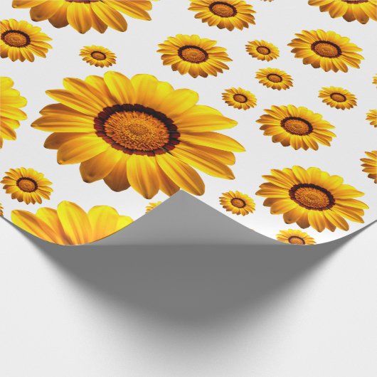 Schöne gelbe Blumen Geschenkpapier (Ecke)
