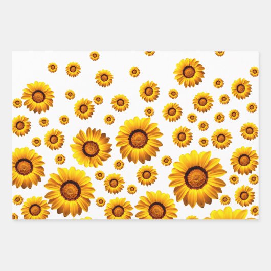 Schöne gelbe Blumen Geschenkpapier Set (Vorderseite 3)