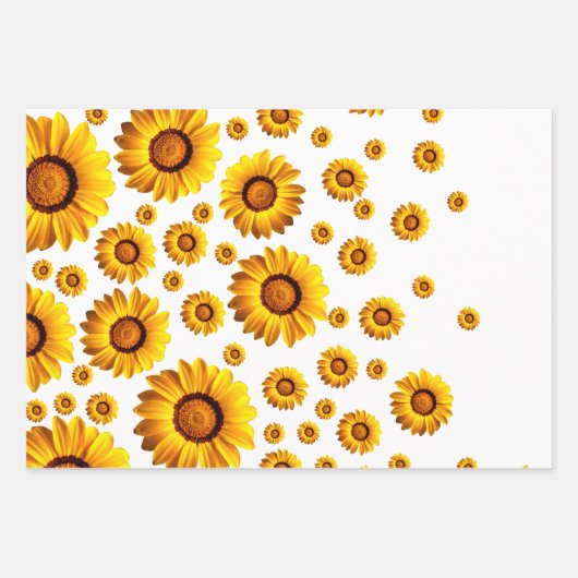 Schöne gelbe Blumen Geschenkpapier Set (Vorderseite 2)