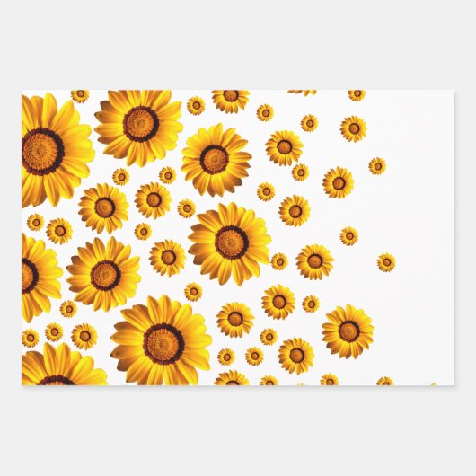 Schöne gelbe Blumen Geschenkpapier Set (Vorderseite)