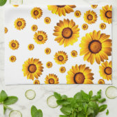 Schöne gelbe Blumen Geschirrtuch (Gefaltet)