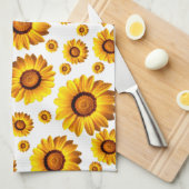 Schöne gelbe Blumen Geschirrtuch (Viertel Falte)