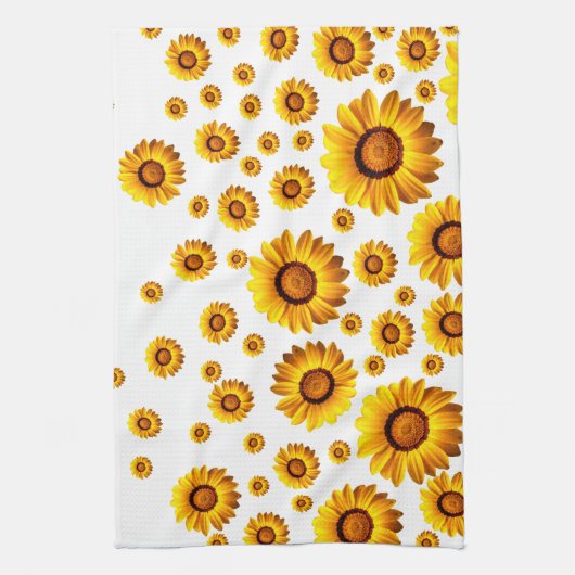 Schöne gelbe Blumen Geschirrtuch (Vertikal)