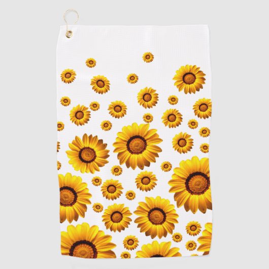 Schöne gelbe Blumen Golfhandtuch (Vorderseite)