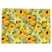 Schöne gelbe Blumen Große Geschenktüte (Rückseite)
