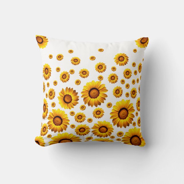 Schöne gelbe Blumen Kissen (Vorderseite)