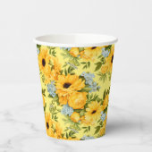 Schöne gelbe Blumen Pappbecher