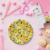 Schöne gelbe Blumen Pappteller (Party)