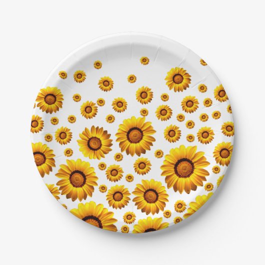 Schöne gelbe Blumen Pappteller (Vorderseite)