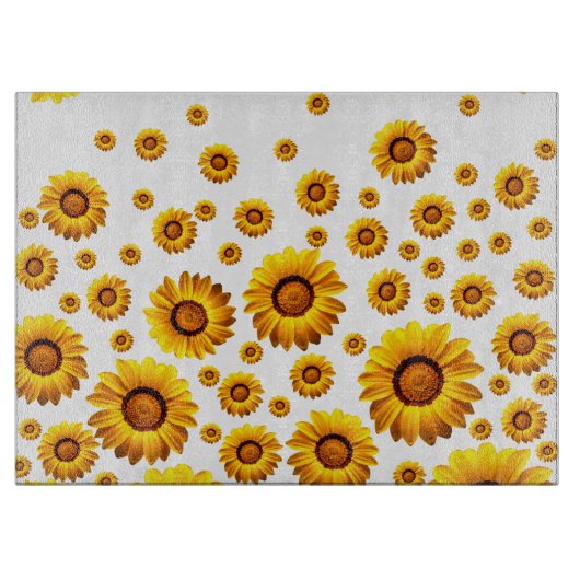 Schöne gelbe Blumen Schneidebrett (Vorderseite)