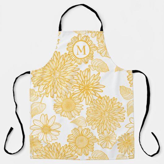 Schöne gelbe Blumen Schürze (Vorderseite)