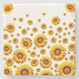 Schöne gelbe Blumen Steinuntersetzer