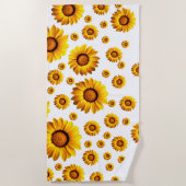 Schöne gelbe Blumen Strandtuch (Vorderseite)