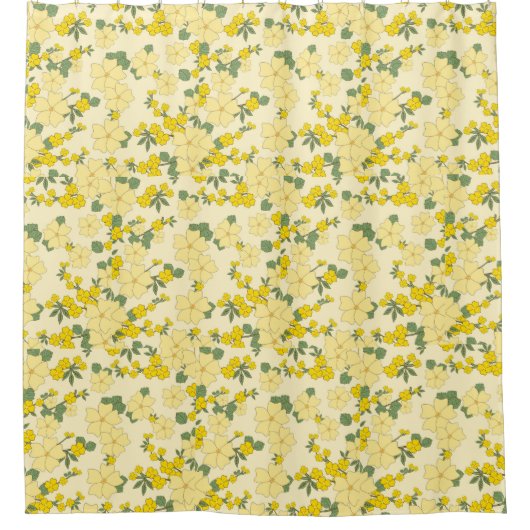 Schöne gelbe Blumenart Duschvorhang (Vorderseite)