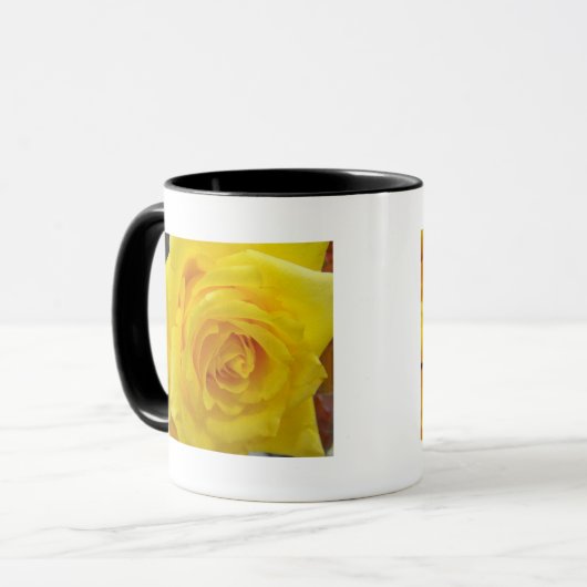 schöne gelbe Blumenfotografie Tasse (Vorderseite Links)