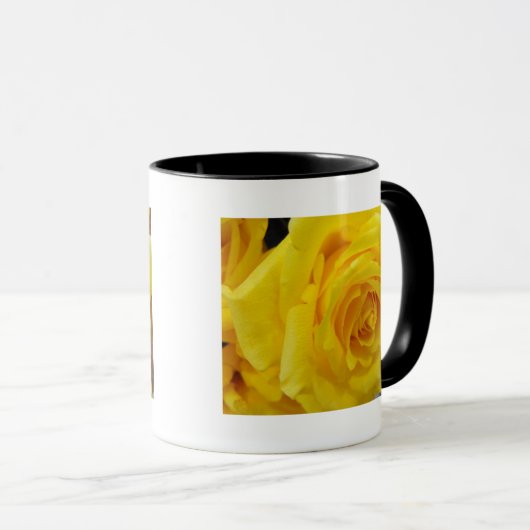 schöne gelbe Blumenfotografie Tasse (VorderseiteRechts)