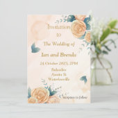 Schöne gelbe Blüten Einladung zur Hochzeit (Stehend Vorderseite)