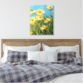 Schöne gelbe Daisies Leinwanddruck (Insitu (Schlafzimmer))