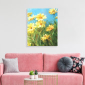 Schöne gelbe Daisies Leinwanddruck (Insitu (Wohnzimmer))