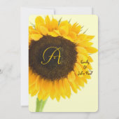 Schöne gelbe Elegance Hochzeit der Sonnenblumen Einladung (Rückseite)