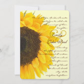 Schöne gelbe Elegance Hochzeit der Sonnenblumen Einladung (Vorderseite)