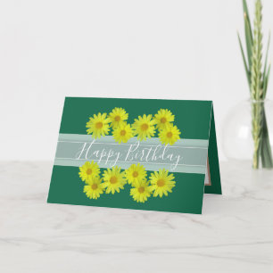 Schöne gelbe Gänseblümchen Botanische Florale Gebu Karte