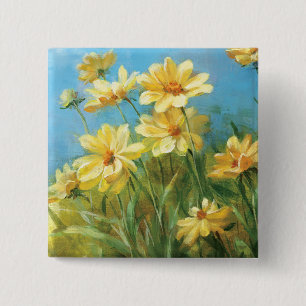 Schöne gelbe Gänseblümchen Button