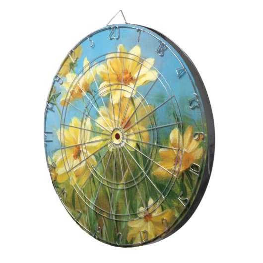 Schöne gelbe Gänseblümchen Dartscheibe (Vorderseite rechts)