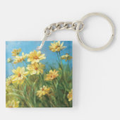 Schöne gelbe Gänseblümchen Schlüsselanhänger (Rückseite)