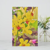 Schöne gelbe Herbstorchideen Briefpapier (Stehend Vorderseite)