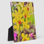 Schöne gelbe Herbstorchideen Fotoplatte (Seite)