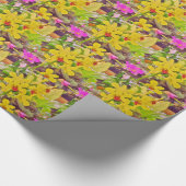 Schöne gelbe Herbstorchideen Geschenkpapier (Ecke)