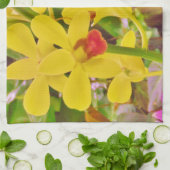 Schöne gelbe Herbstorchideen Handtuch (Gefaltet)