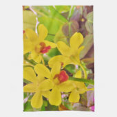 Schöne gelbe Herbstorchideen Handtuch (Vertikal)