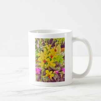 Schöne gelbe Herbstorchideen Kaffeetasse