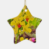 Schöne gelbe Herbstorchideen Keramik Ornament (Rechts)