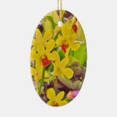 Schöne gelbe Herbstorchideen Keramikornament (Rechts)