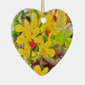 Schöne gelbe Herbstorchideen Keramikornament (Rechts)