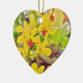 Schöne gelbe Herbstorchideen Keramikornament (Links)