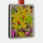 Schöne gelbe Herbstorchideen Ornament Aus Metall (Rechts)