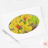 Schöne gelbe Herbstorchideen Ovaler Aufkleber (Umschlag)