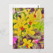 Schöne gelbe Herbstorchideen Postkarte (Vorne/Hinten)